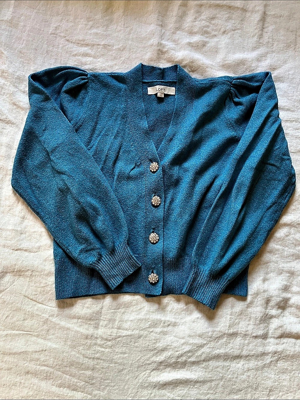 LOFT Blue Cardigan Size Small Like New